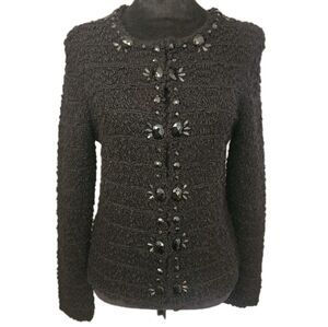 Chico's Black Textured Knit Cardigan